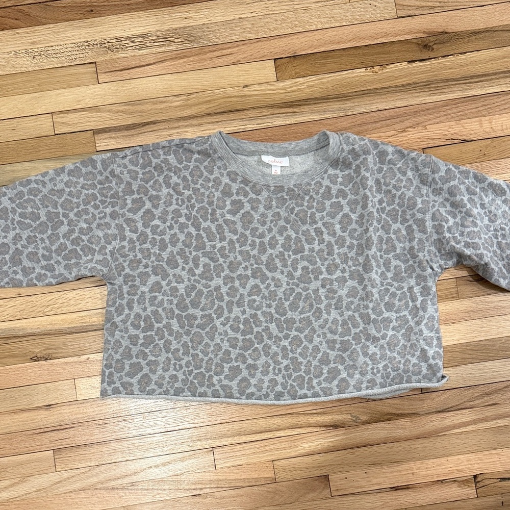 Gray Leopard Print Sweatshirt